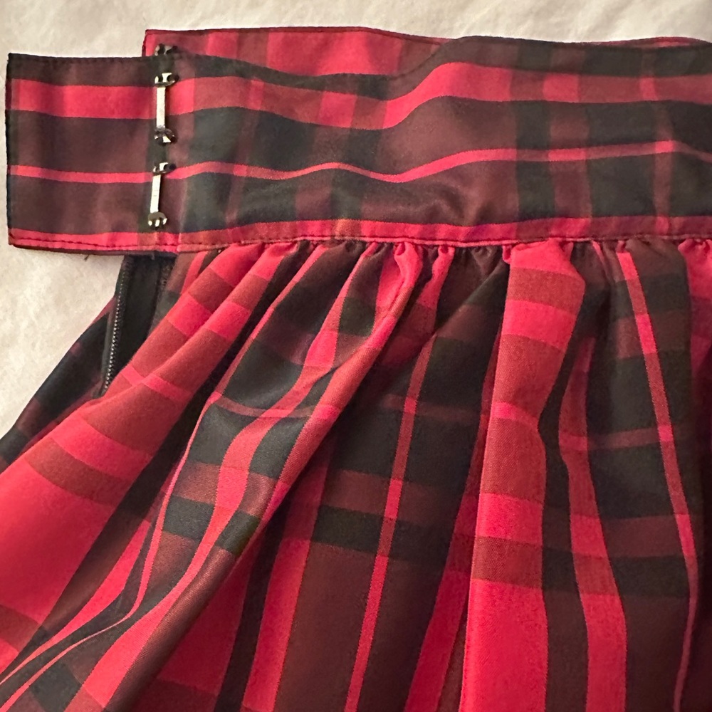 Liz Claiborne Red Plaid Holiday Skirt with Tulle ❤️✨🎄 - Picture 3 of 9